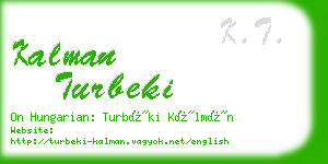 kalman turbeki business card